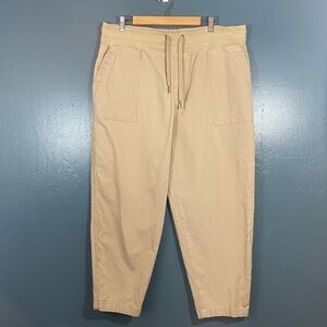 Terra & Sky Women’s Straight Beige Cargo Drawstring Pants Size 1X (16W-18W)